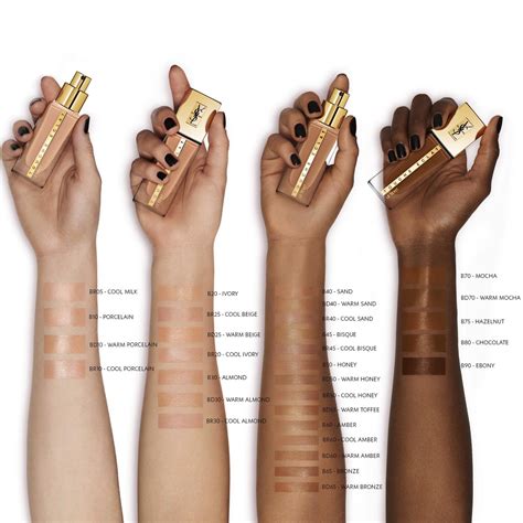 yves saint laurent foundation touche eclat le teint|ysl touche eclat colour chart.